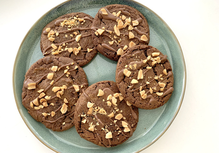 Dubbel choc .pindakaas koekjes 16