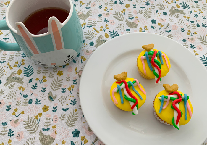 Palmpasen mini cupcakes sidepicll