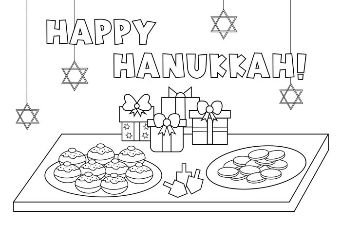 Kleurplaat hannukah 2016