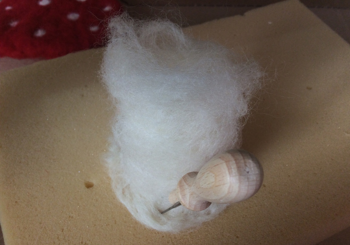 Felting a toadstool 11