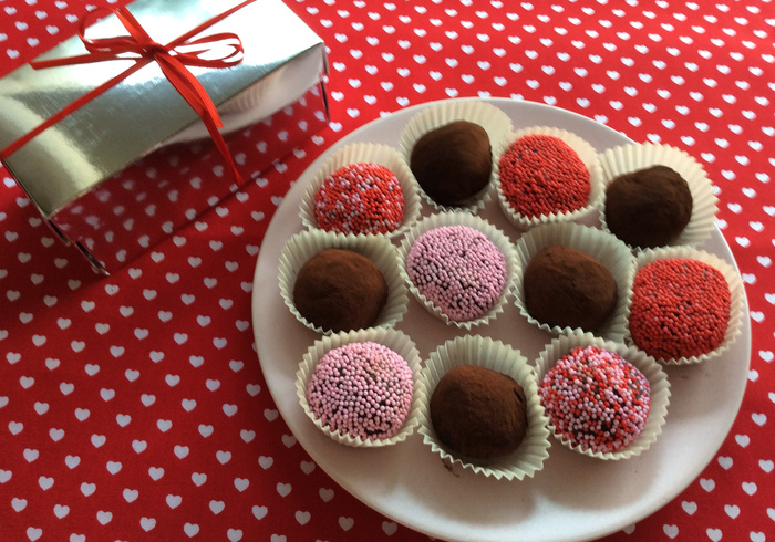 Valentine truffles home