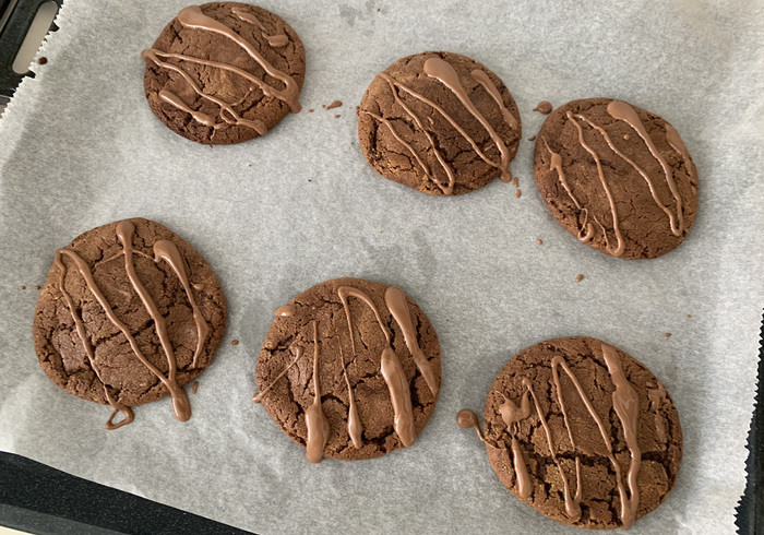 Dubbel choc .pindakaas koekjes 13