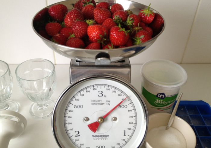 Aardbeien lassi side