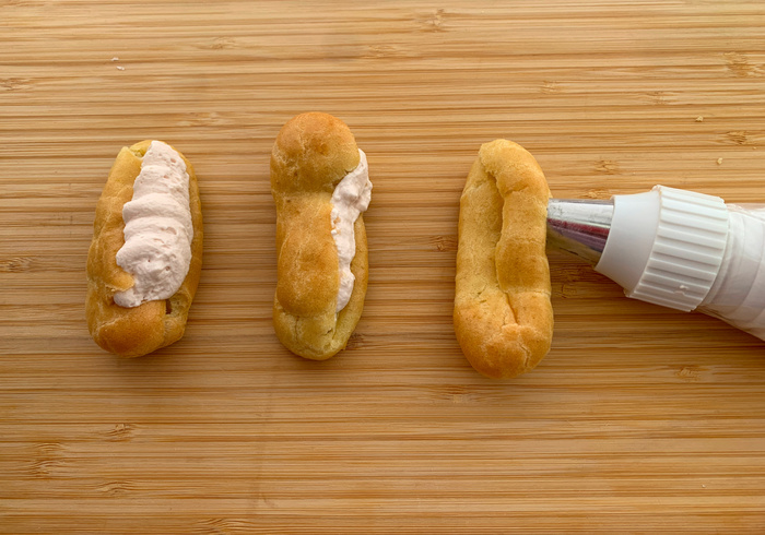 Mini raspberry eclairs 15