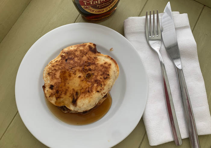 Chocolate chip pancakes sidepicll