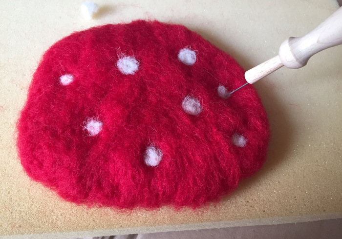 Felting a toadstool 06