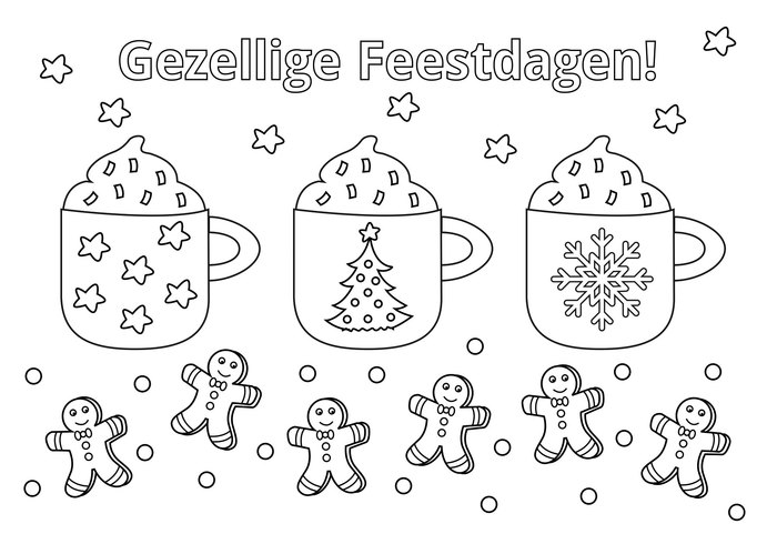 Vrolijk kerstfeest kleurplaat 2023