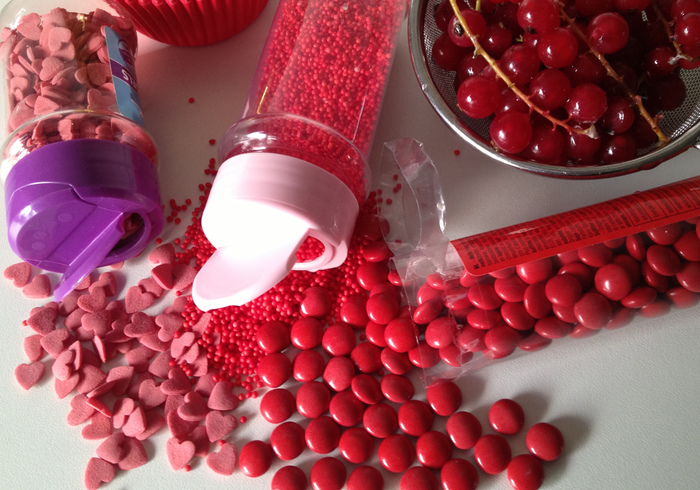 Valentine cupcakes side