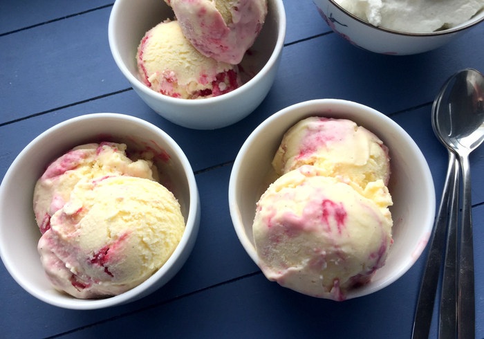 Raspberry ripple ice cream home