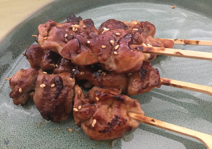 Teriyaki chicken skewers home