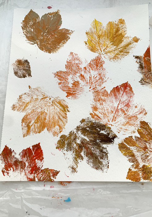 Herfstblaadjes verven 11