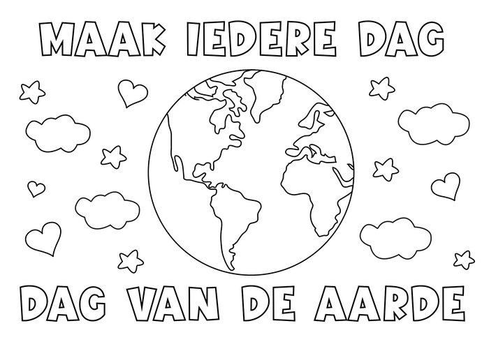 Kleurplaat dag van de aarde 2021