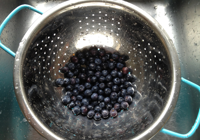 Muffins with blueberryside