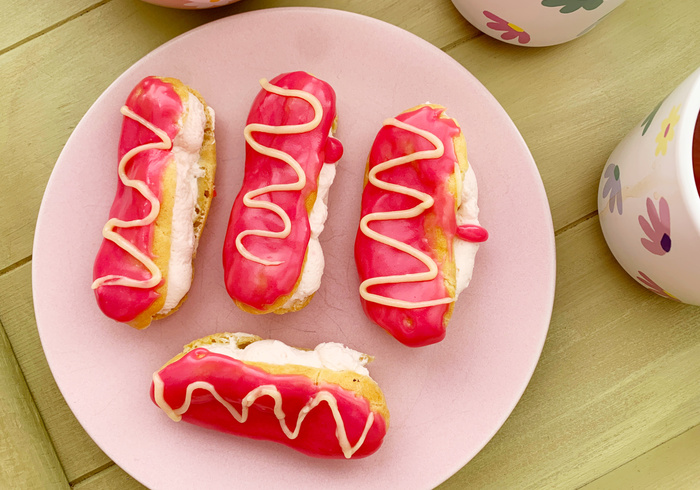 Mini raspberry eclairs 22