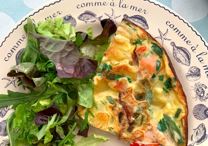 Lente omelet met zalm sidepicll