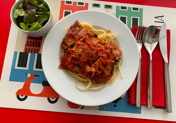 Eggplant cheese tomato bake sidepicll