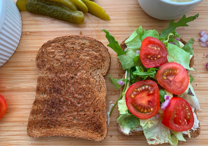 Smoked salmon club sandwich 10