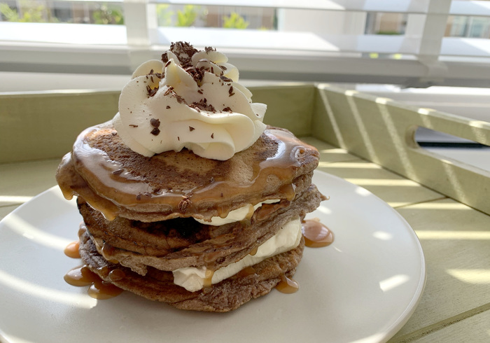 Banoffee pancakes home