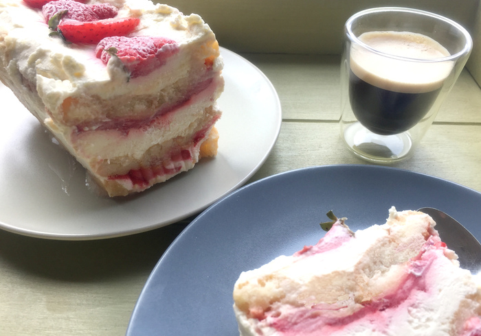 Strawberries cream semifreddo home