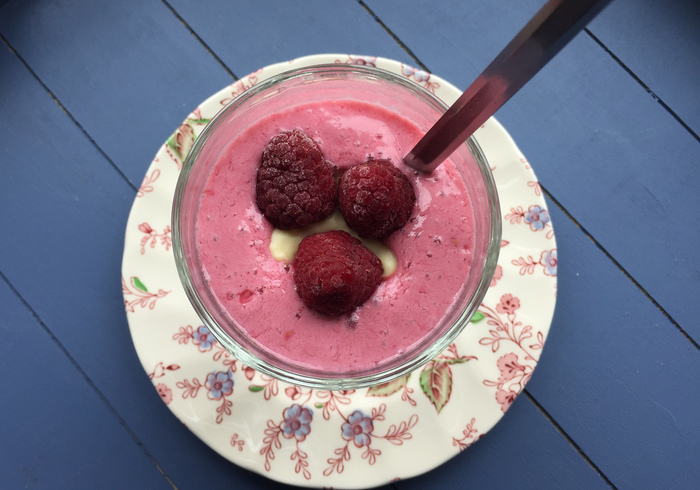 Frambozen smoothie home