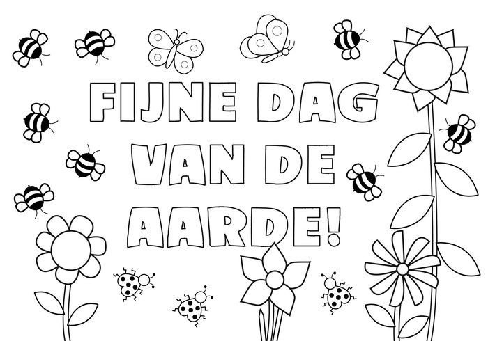 Kleurplaat earth day 2016