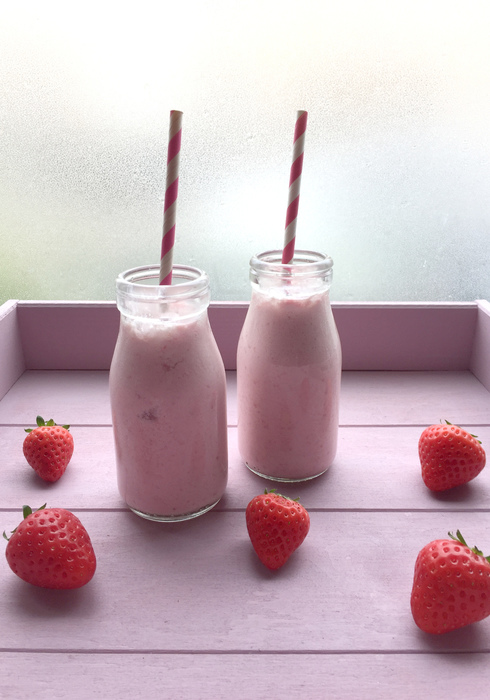 Mini milkshakes aardbei framboos