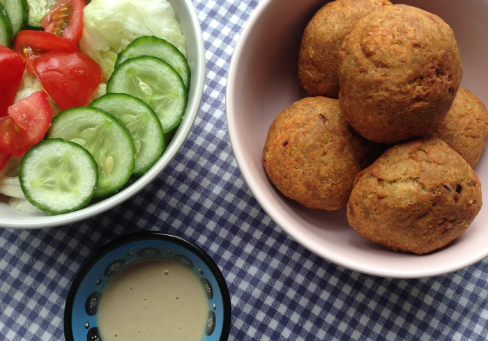 Halloumi falafel home