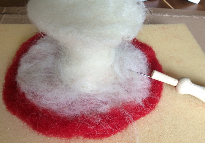 Felting a toadstool 12