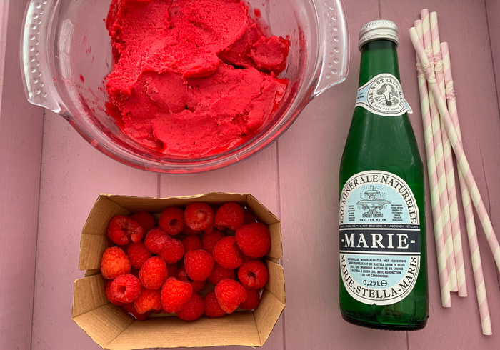 Rasberry sherbet sidepicll