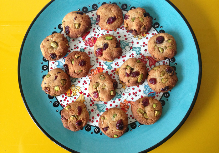 Cranberry pistache koekjes home