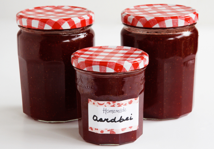 Strawberry jam side