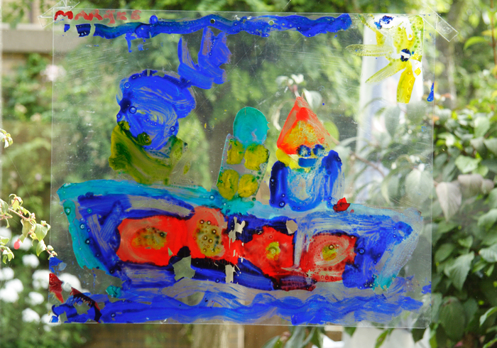 Steam ship painting