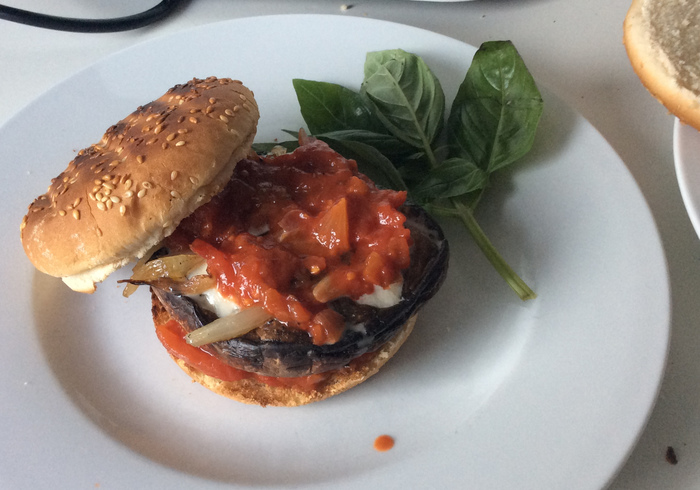 Vegetarian burger home