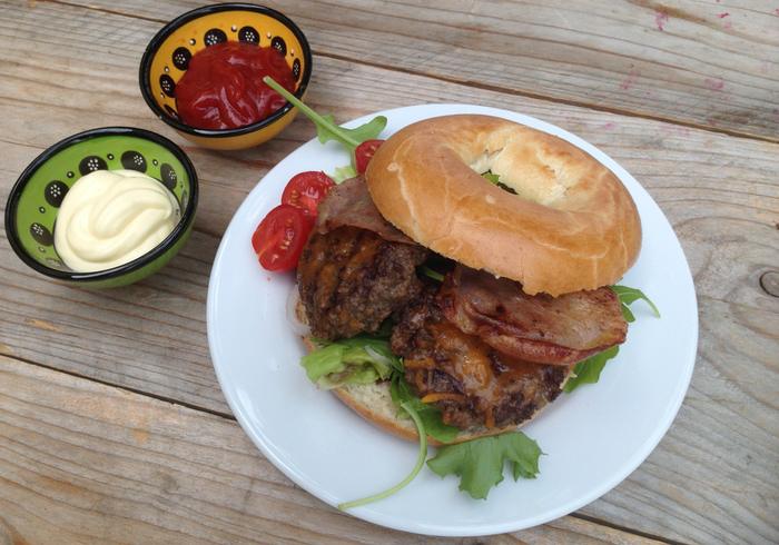 Bacon cheese burgers home