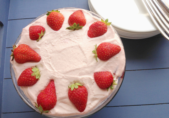 Strawberry trifle home