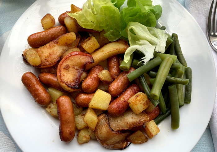 Worstjes aardappel appel hussel sidepicll