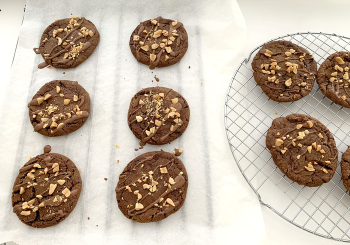 Dubbel choc .pindakaas koekjes 15
