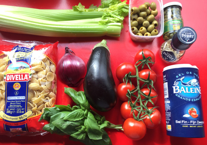 Capelli con caponata sidepic