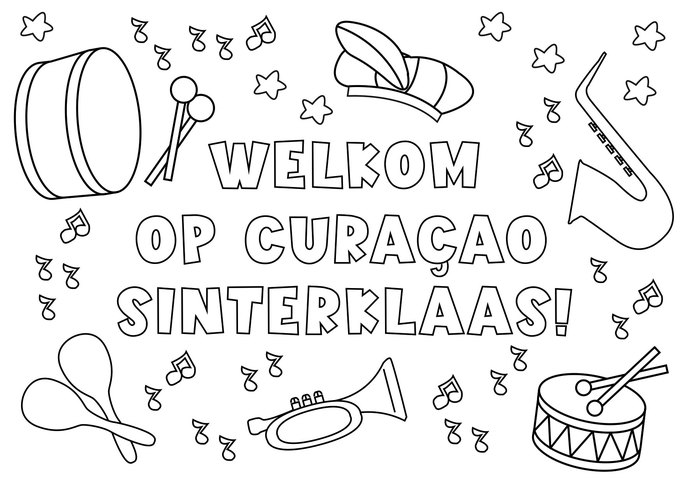 Kleurplaat sinterklaas curacao 2016