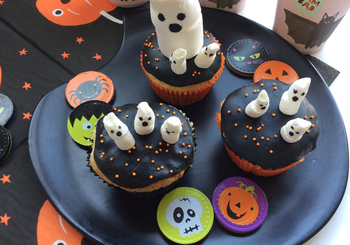 Glutenvrije Halloween cupcakes 