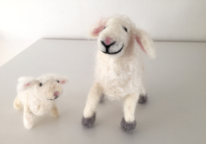 Needle felt a lamb