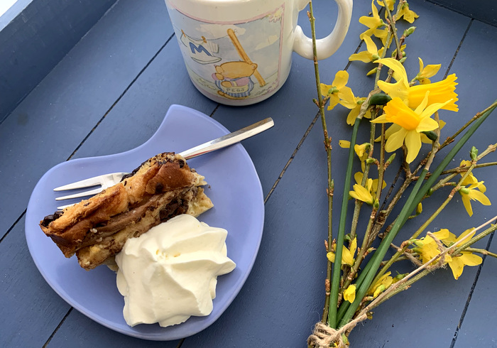 Peer en chocolade brioche