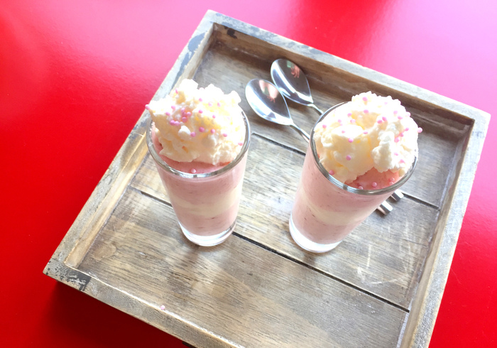 Homemade strawberry pudding