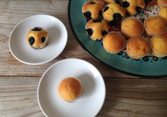 Mini-blauwe bessen muffins