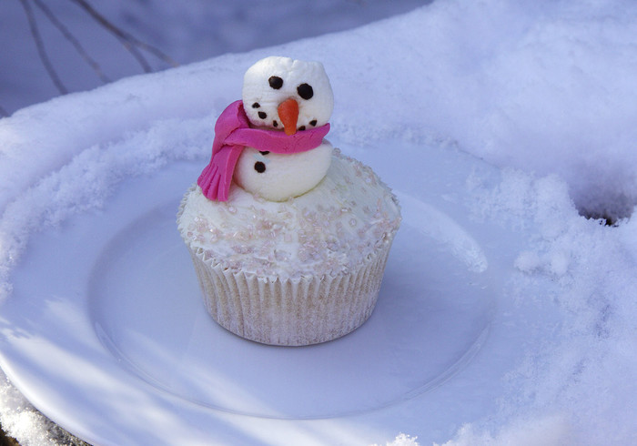 Sneeuwpop cupcakes