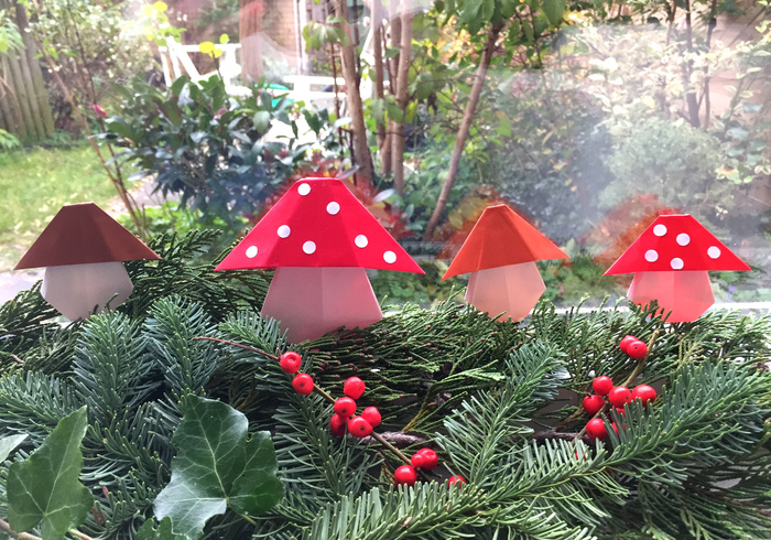 Origami paddenstoelen