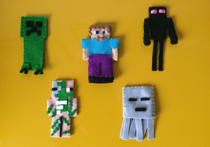 Minecraft finger puppets
