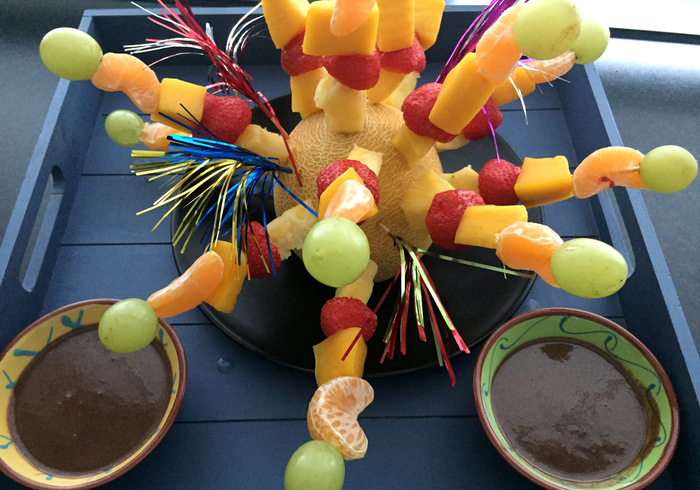 Vuurwerk-fruitstokjes