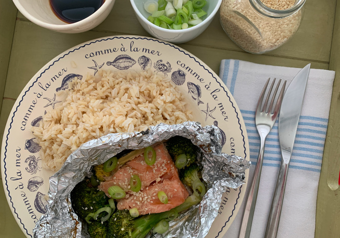 Teriyaki zalmpakketjes