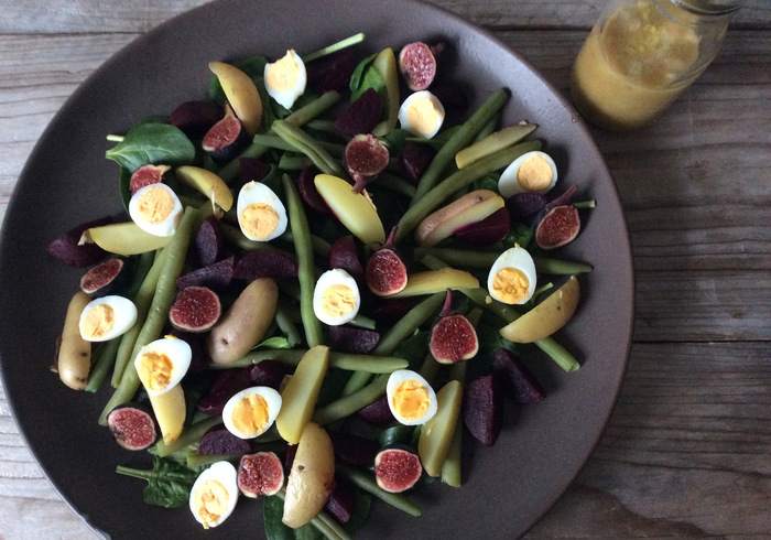 Salade met vijgen & kwarteleitjes